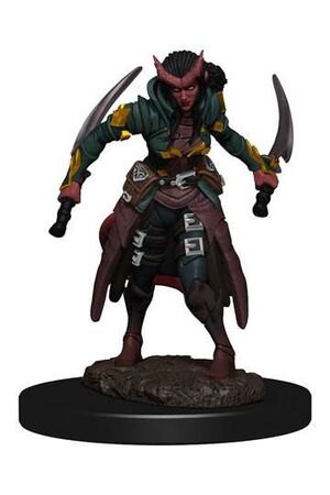 D&D ICONS OF THE REALMS MINIATURA PREMIUM PRE PINTADO TIEFLING ROGUE FEMALE