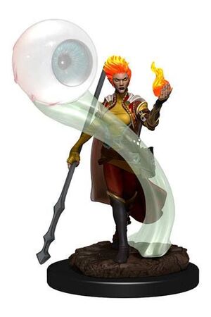 D&D ICONS OF THE REALMS MINIATURA PREMIUM PRE PINTADO FIRE GENASI WIZARD FEMALE